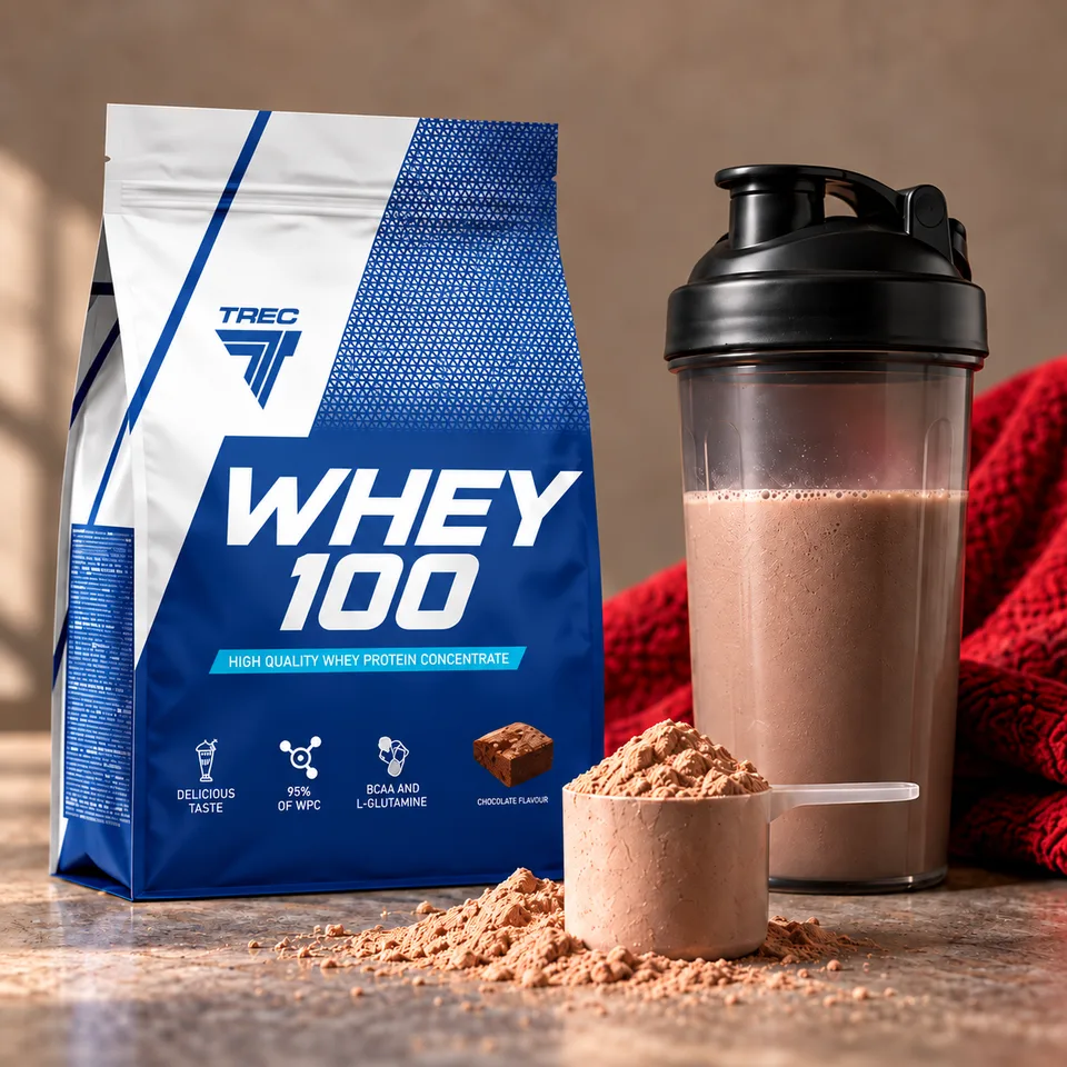 Շոկոլադե TREC Whey 100 պրոտեին և շեյքեր